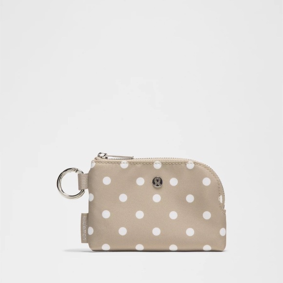 NWT Lululemon Clippable Card Pouch Simple Polka White Sheer Oak - Picture 3 of 4